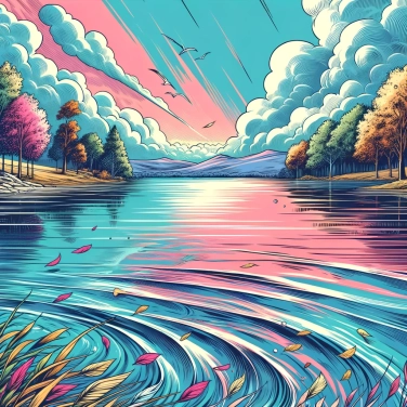 Explique por que a água parece calma à superfície de um lago, mesmo em tempo ventoso?