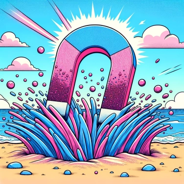 Explique por que a areia das praias pode se magnetizar?