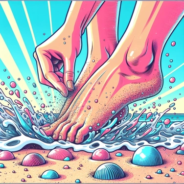 Explique por que a areia gruda nos pés molhados na praia?