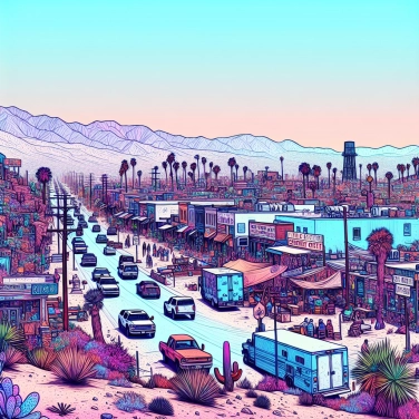 Explique por que a cidade de Slab City (nos Estados Unidos) atrai tantos marginais e artistas no deserto?