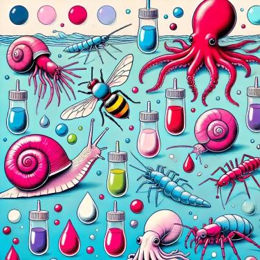 Explique por que a cor do sangue varia em alguns invertebrados?