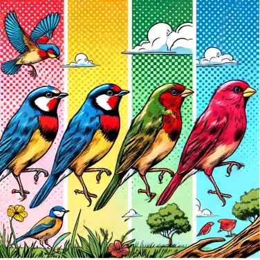 Explique por que a evolução deu algumas cores específicas aos pássaros machos?