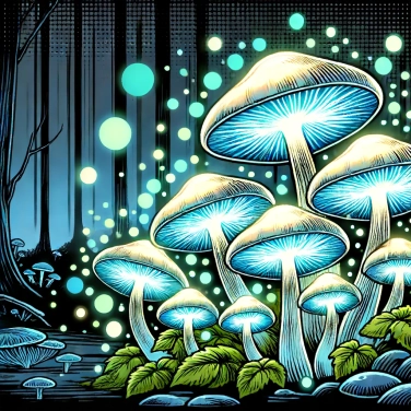 Explique por que algumas espécies de cogumelos são bioluminescentes?