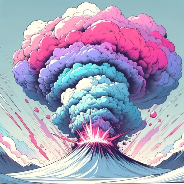 Explique por que alguns vulcões emitem nuvens de cinzas coloridas durante suas erupções?