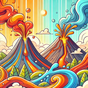 Explique por que alguns vulcões lançam nuvens de cinzas enquanto outros produzem fluxos de lava?