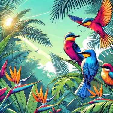 Explique por que as aves que exibem cores vivas frequentemente vivem nos trópicos?