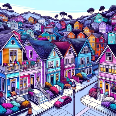 Explique por que as cidades costeiras têm casas de cores tão vivas?
