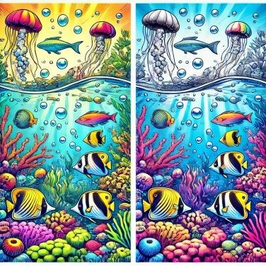 Explique por que as cores parecem diferentes debaixo d'água?