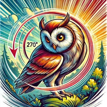 Explique por que as corujas conseguem virar a cabeça a 270 graus?