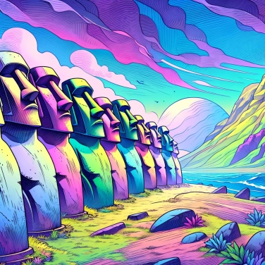 Explique por que as estátuas da Ilha de Páscoa estão orientadas para o interior da terra?