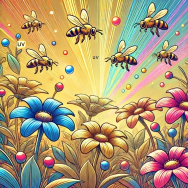 Explique por que as flores falam com as abelhas através dos padrões UV?