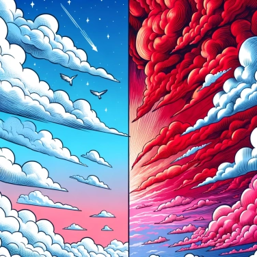 Explique por que as nuvens são brancas durante o dia e vermelhas à noite?