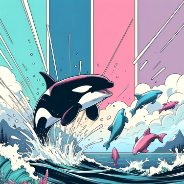 Explique por que as orcas batem nos peixes com suas caudas?