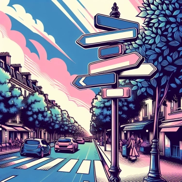 Explique por que as placas de rua são geralmente azuis e brancas na França?
