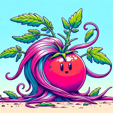 Explique por que as plantas de tomate às vezes têm folhas que se assemelham a cabelos?