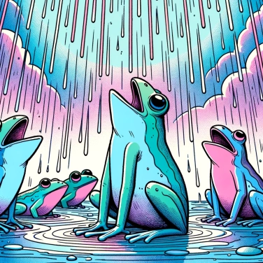 Explique por que as rãs coaxam mais alto sob a chuva?