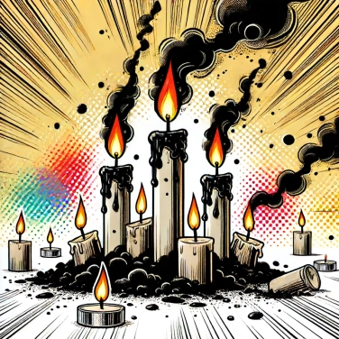 Explique por que as velas ficam escuras?