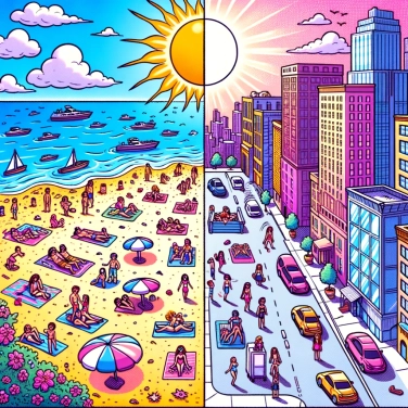 Explique por que é mais quente na praia do que na cidade às vezes?