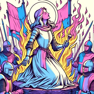 Explique por que Joana d'Arc foi condenada por heresia e queimada viva na fogueira?
