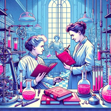 Explique por que Marie Curie usava cadernos vermelhos para suas pesquisas?