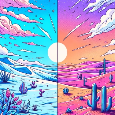 Explique por que o deserto é tão quente durante o dia e tão frio à noite ?