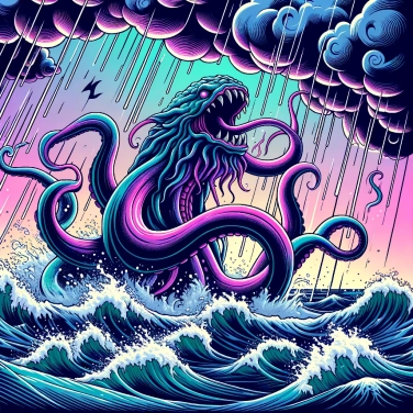 Explique por que o Kraken está associado às tempestades?