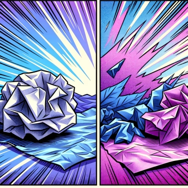 Explique por que o papel amachucado parece menor do que o papel liso?