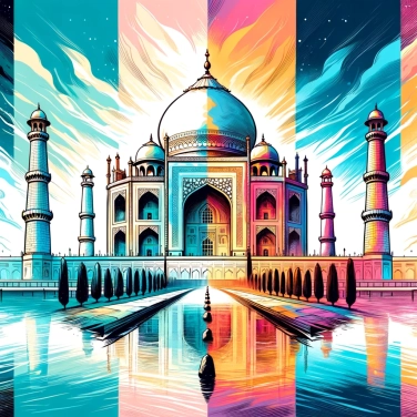 Explique por que o Taj Mahal muda de cor ao longo do dia?