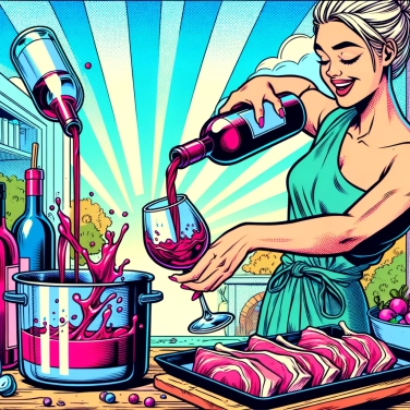 Explique por que o vinho tinto é recomendado para marinar a carne?