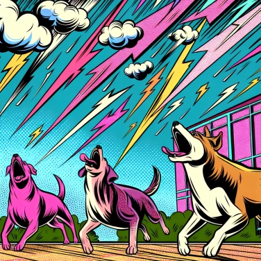 Explique por que os cães latem quando ouvem uma tempestade?