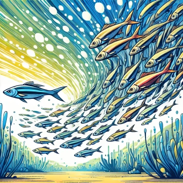 Explique por que os cardumes de peixes se movem em perfeita coordenação?