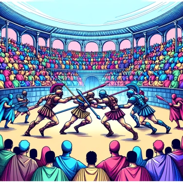Explique por que os gladiadores lutavam na arena?