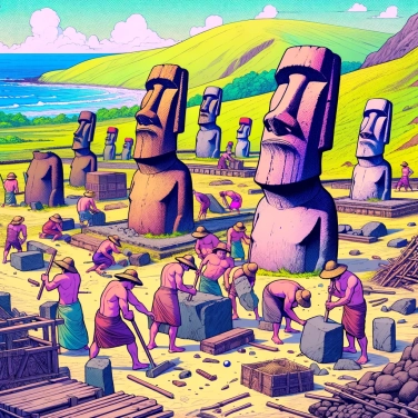 Explique por que os habitantes da Ilha de Páscoa construíram as estátuas monumentais?
