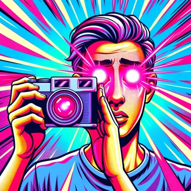 Explique por que os olhos ficam vermelhos ao tirar fotos com flash?