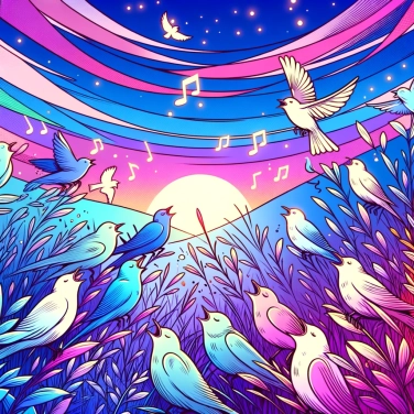 Explique por que os pássaros cantam em coro ao entardecer?