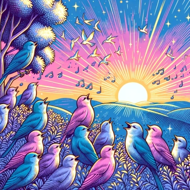 Explique por que os pássaros cantam principalmente ao nascer do sol?