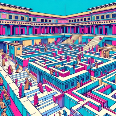 Explique por que os primeiros habitantes da ilha de Creta construíram o Palácio de Knossos com um labirinto complexo?