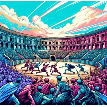 Explique por que os romanos utilizavam anfiteatros para suas lutas de gladiadores?