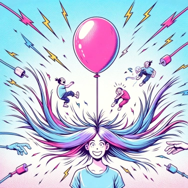 Explique por que uma bola se fica presa no cabelo?