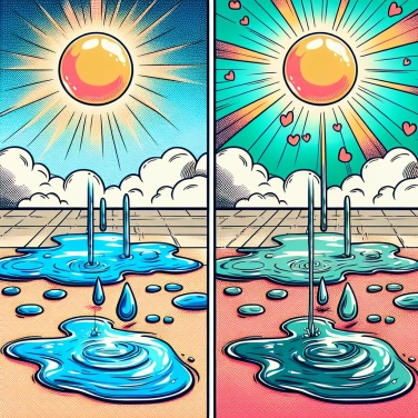 Explique por que uma poça d'água evapora mais rápido ao sol do que na sombra?