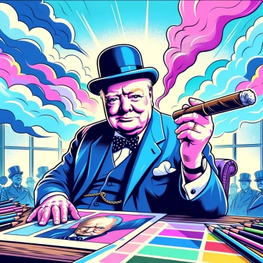 Explique por que Winston Churchill tinha constantemente um charuto na boca?